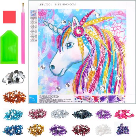 Diamond Arts Kits for Girls, Unicorn Crafts for Kids (Ages 6-12) – Paint by Number