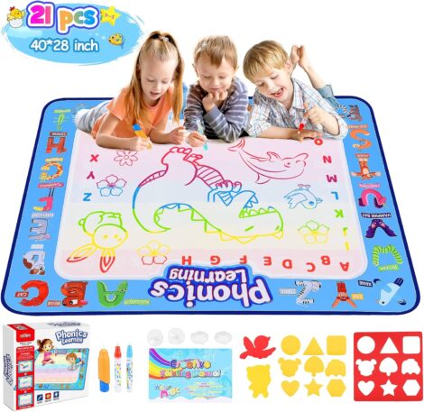 SAITCPRY Aqua Doodle Toddler Toys for 1-6 Year Olds, Educational Water Mat Gift for Kids