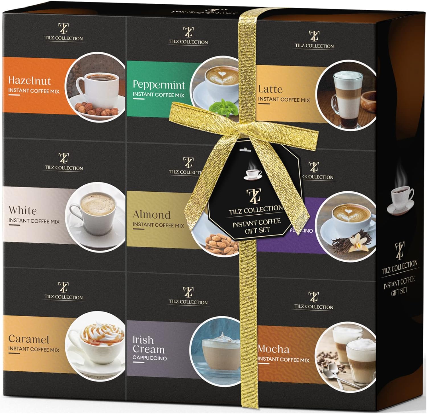 Coffee Gift Set - Flavoured Instant Coffee Selection Gift Set | Christmas Coffee Gifts For Women & Men - 9 Coffee Selection Of Hazelnut Coffee Caramel French Vanilla Coffee Irish Coffee Latte Coffee