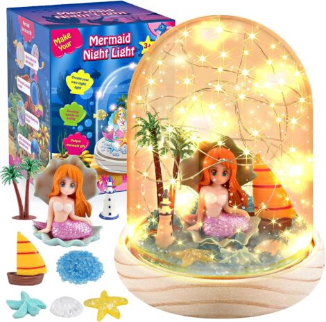 Mermaid Arts and Crafts for 3-8 Year Old Girls: Night Light Birthday Gift with Halloween Toys.