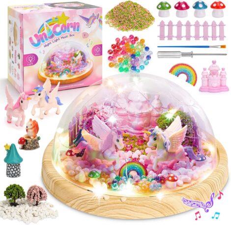 Fairy Lighting Unicorn Gifts for 5-9 Years Old Girls – DIY Music Box for Kids