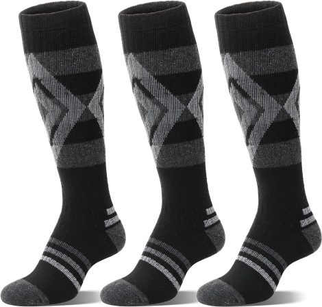 Welwoos Merino Wool Ski Socks – 3 Pairs of Thermal Knee High Socks for Winter Activities