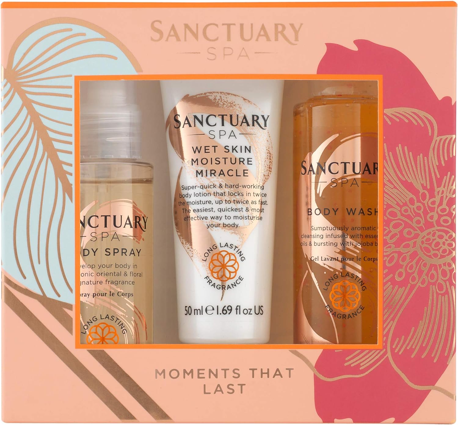 Sanctuary Spa Moments That Last Gift Box, Vegan Beauty, Gift For Women, Gift For Her, Womens Gift Sets, Body and Bath Set