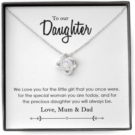 Mum and Dad Sentimental Necklace, Special Gift for Daughter with Personalized Message