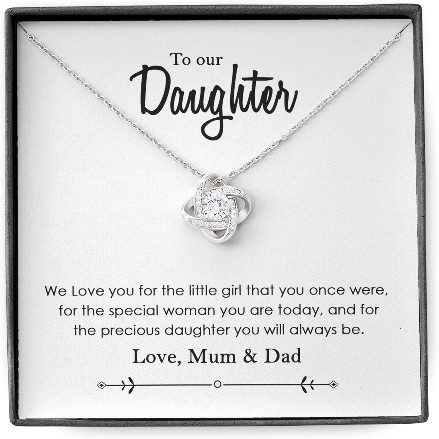 Gift for Daughter, Necklace Gift Message from Mum and Dad to Daughter, Sentimental Gift to Daughter