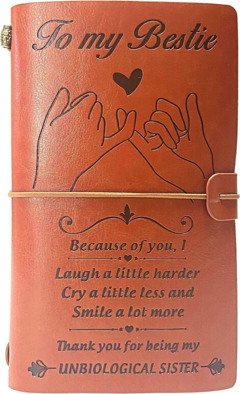 Friendship Gifts for Women – Personalised, Funny, Leather Journal – Birthday & Christmas Presents