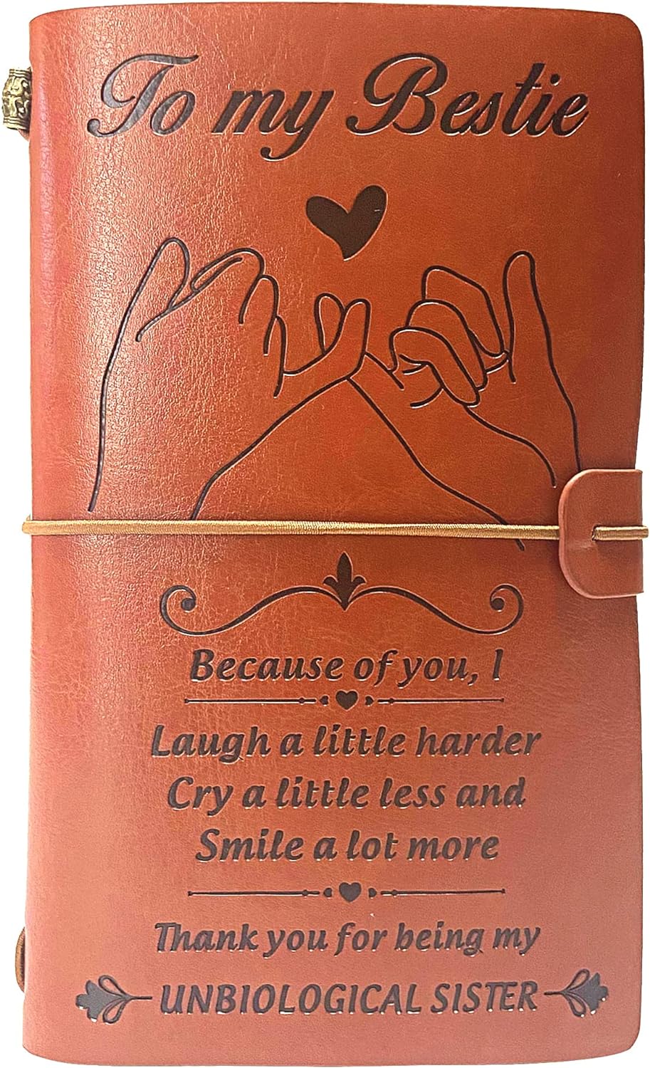 OMNIQI Friendship Gifts for Women, Birthday Gifts for Best Friend, Personalised Friend Gifts for Women, Funny Birthday Christmas Gifts for Friends, Leather Journal Gifts for Friend Bestie Sister