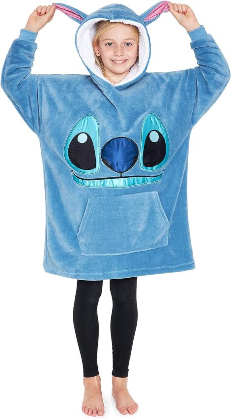 Disney’s oversized hoodie blankets, the perfect Minnie, Mickey, and Stitch gifts for boys and girls.