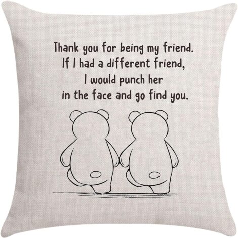 Aocaso Women’s Friendship Cushion: Thank You BFF Pillow Cover – Best Friend Birthday Gift.