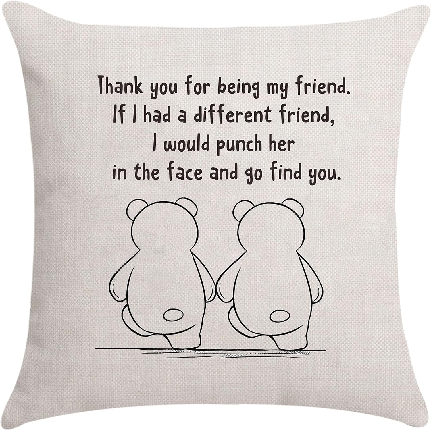 Aocaso for Women, Friendship Cushion Cover Throw Pillow Cover Pillowcase for Bestie Best Friend Birthday Gifts (thank you for being my friend B)