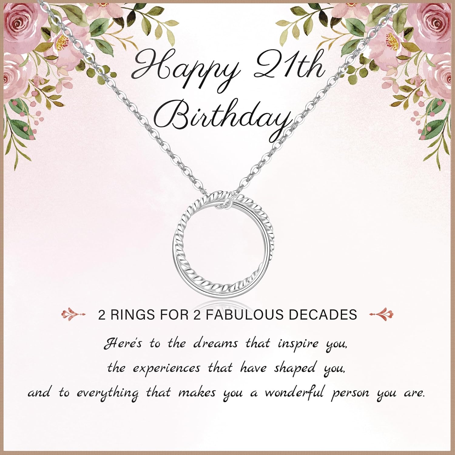 Birthday Gifts for Women 925 Sterling Silver Birthday Necklace 2 3 4 5 6 7 Decade Interlocking Circles Necklace Happy 20th 30th 40th 50th 60th 70th Birthday Necklaces for Daughter Mom Birthday Jewelry