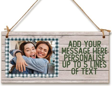 Custom Wood Plaque with Photo & Message: Perfect Friendship Gift for Home Decor