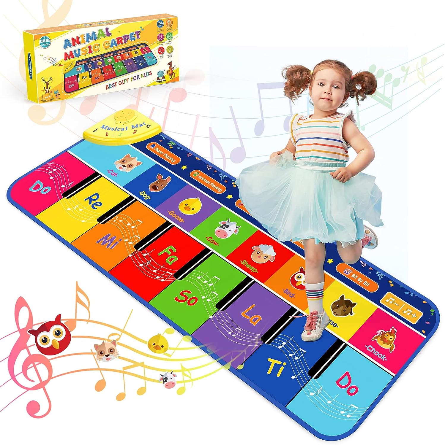 Toys for 1 2 3 4 5 6 Year Old Girls Boys, Piano Mat Gifts for Girls Kids Toddler Toys 1-6 Year Old Girl Boys Toys Age 2-5 Gifts Gifts for 1-6 Year Old Girls Boys Birthday Gifts Present Musical Toys