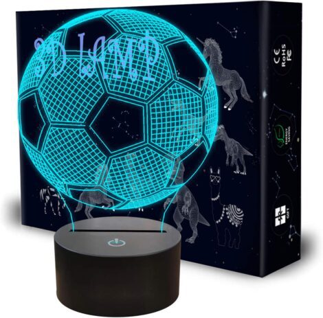 Football 3D Lamp – Fun Night Light with 7 Colors for Boys, Football Gifts