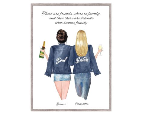 Customizable Personalized Gifts for Women – Friendship Print – UNFRAMED – Multiple Sizes Available.