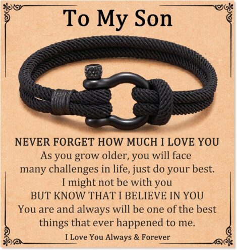 Aunis Birthday Bracelets for Boys: Braided Rope Gifts for Him, Son, Friend, Boyfriend.