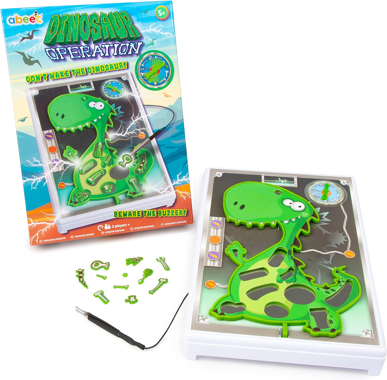 abeec Dinosaur Operation - Dinosaur Operation Game for Boys and girls - Board Game for Kids 6+ - Dinosaur Toy for Boys - Remove the Body Parts or Face the Buzzer