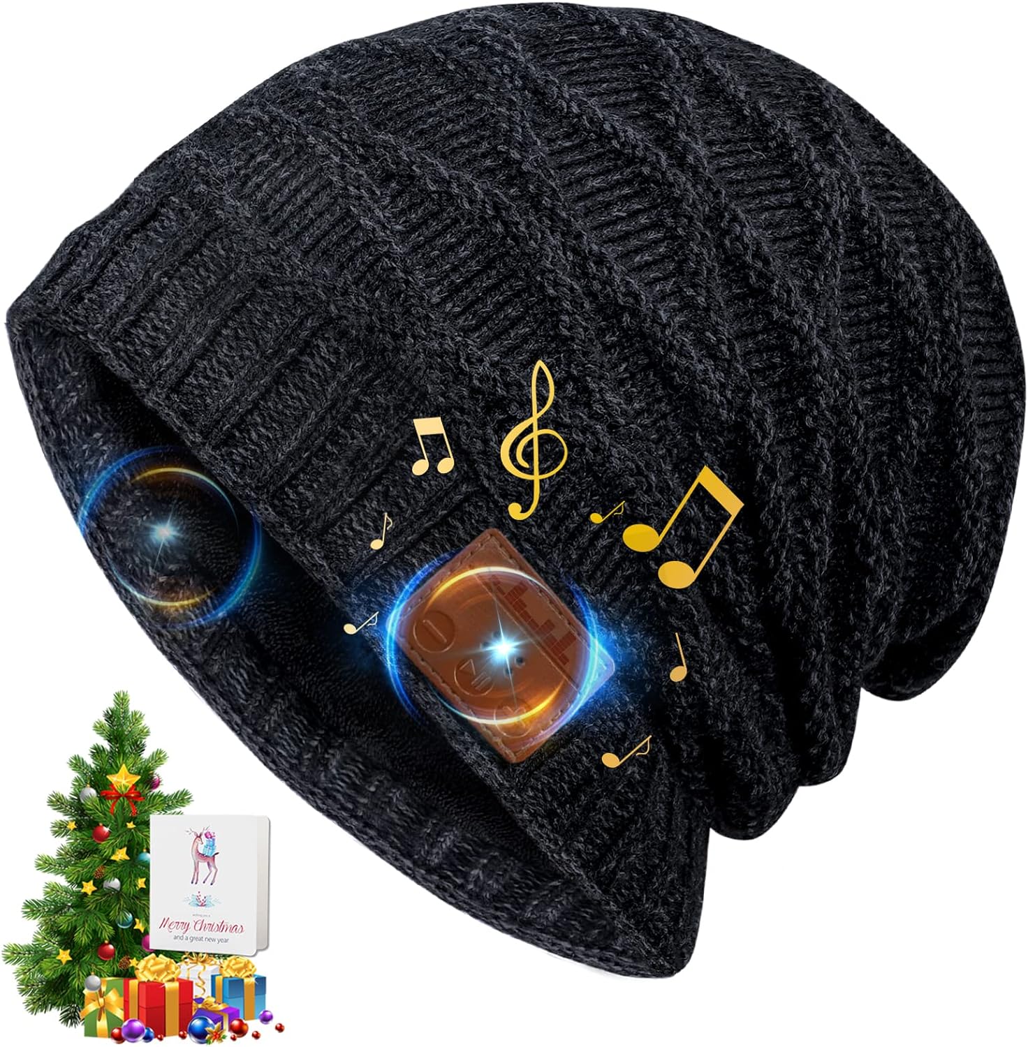 Gifts for Men Bluetooth Beanie Hat - Cool Gadgets for Men Gifts Christmas Stocking Fillers for Adults Teenage Boys Girls Women, Beanie Hat with Headphones Unique Music Gifts for Running Cycling Hiking