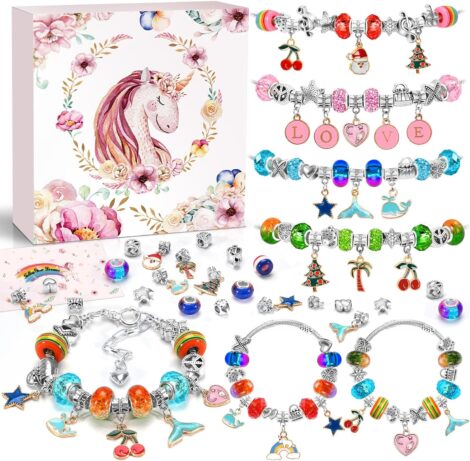 ZOOI Unicorn Gift Set: Bracelet Making Kit for Girls, Jewelry Craft, Easter & Teenage Gifts.