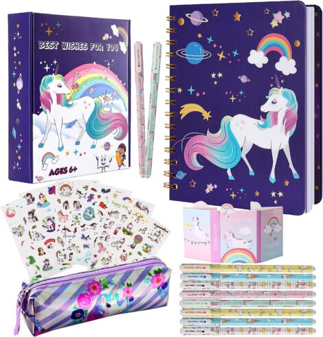 Unicorn-themed Stationery Set: A Perfect Gift for Girls Age 5-11, Birthdays, Christmas, or School.