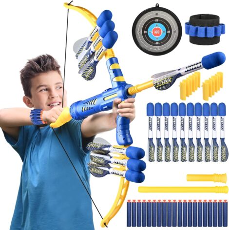 Doloowee Foam Bow and Arrow Set: Shoots Targets over 120 Feet, Indoor/Outdoor Toy for Kids 3-12.