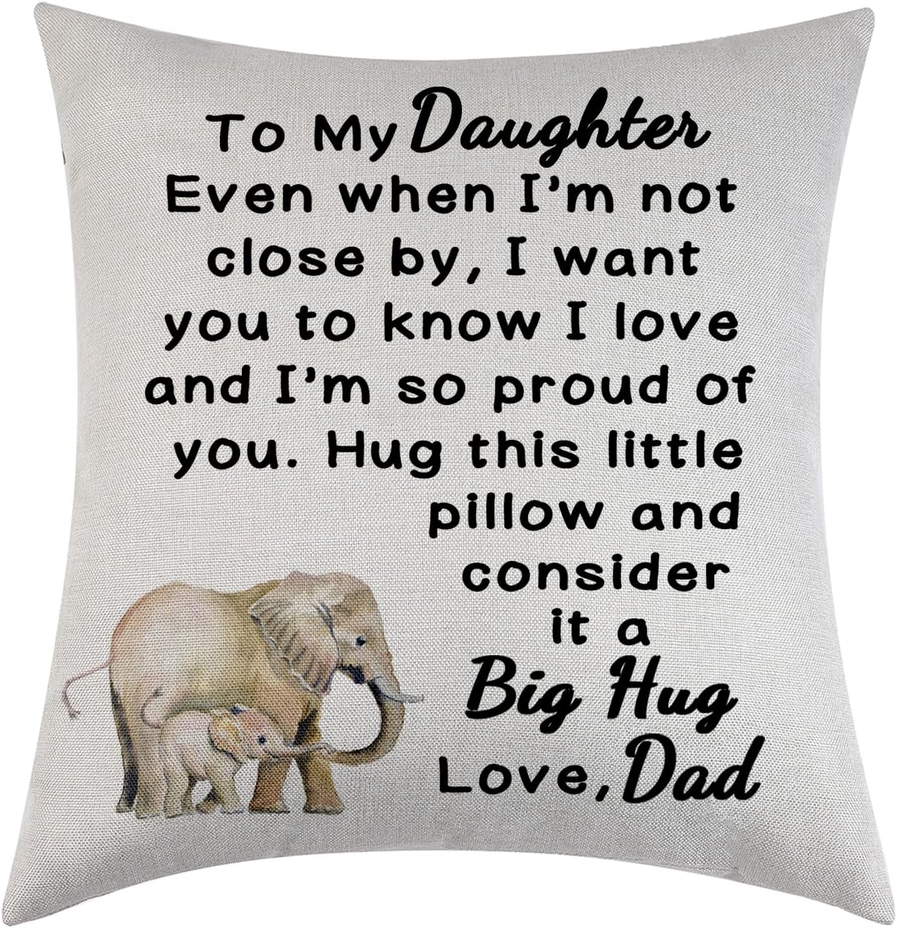 Tihnvk Daughter Pillow Case From Dad Cushion Cover Daughter Birthday Gift Graduation Gift For Her Daughter Gifts Big Hug To Daughter