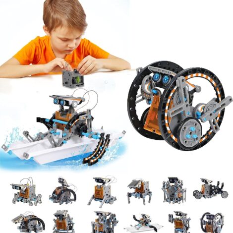 12-in-1 Solar Robot Building Kits for Kids 8-12 Years Old – STEM Toy Gifts