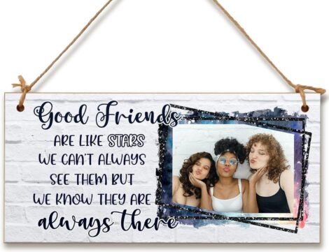 Custom Wooden Plaque: Friendship Stars. Personalized BFFs Gift, Door Hanging Sign.