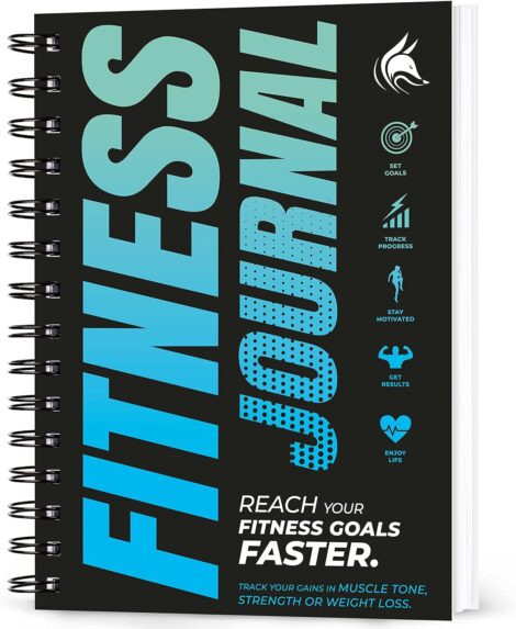 Clever Fox Fitness Journal: Track Lifts, Cardio, Body Weight – Spiral-Bound, A5 Size (Ocean Blue)