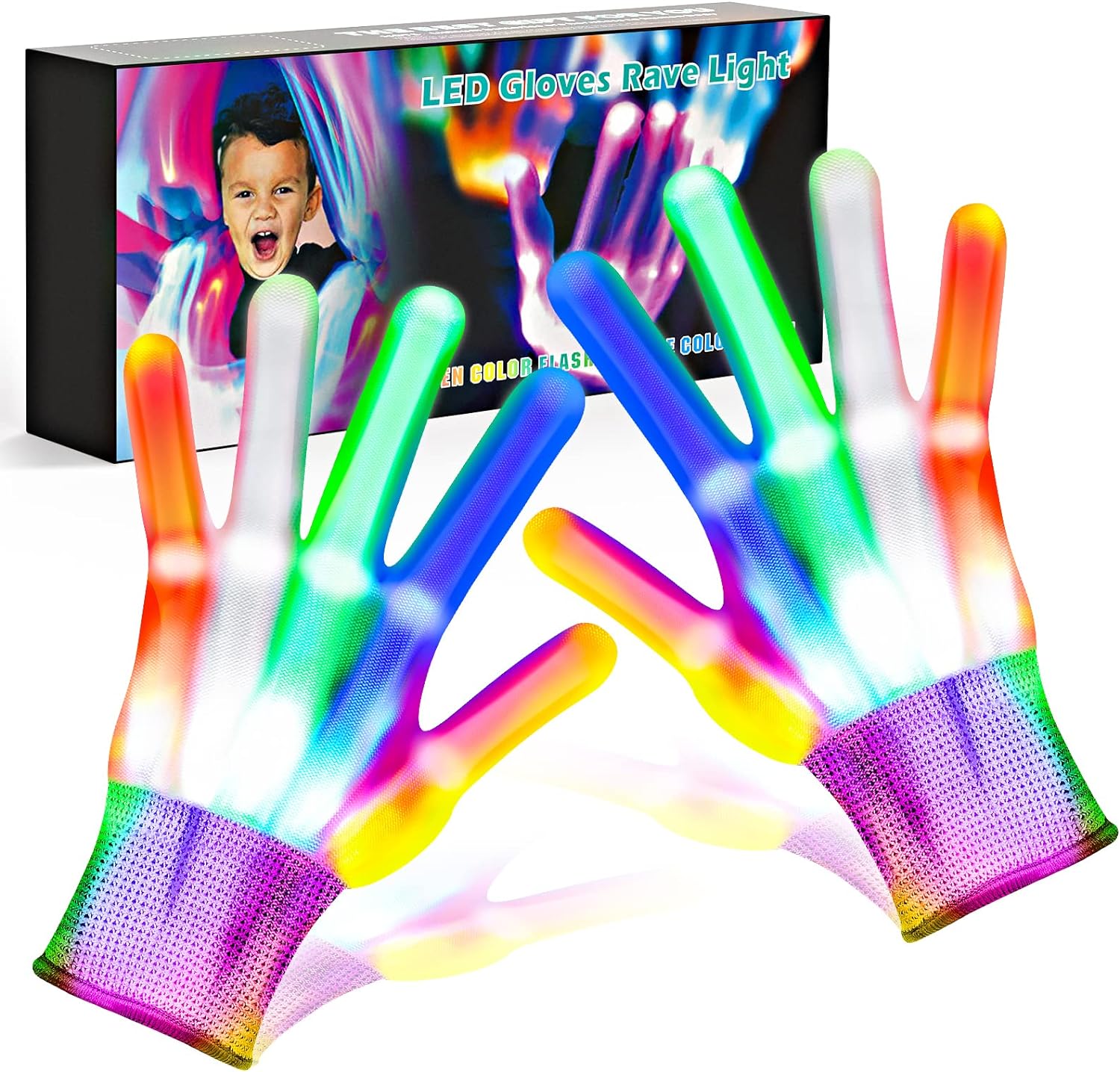 Tragik Toys for 4-6 Year Old Boys, LED Flash Gloves Toys for 4-6 Year Old Girls Birthday Gifts for 4-6 Year Old Girls Boys Xmas Stocking Fillers (S)