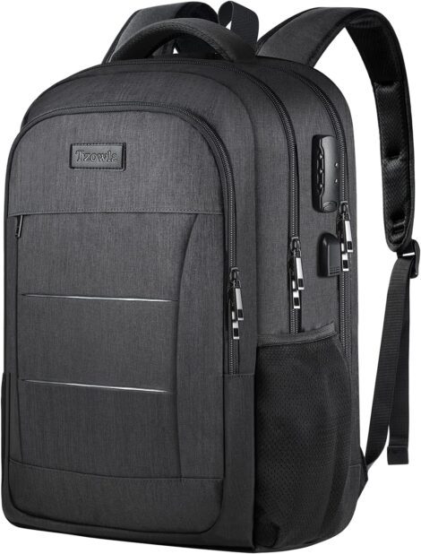 Compact 50L Laptop Backpack: Water-resistant, Theft-proof with USB Port, fits 17-17.3″ Notebooks for School or Travel.