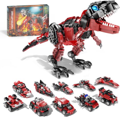 Dino Building Kit: 782-Piece 11-in-1 T-Rex Construction Set, Creative STEM Toy – Ideal Gift (Ages 6-14)