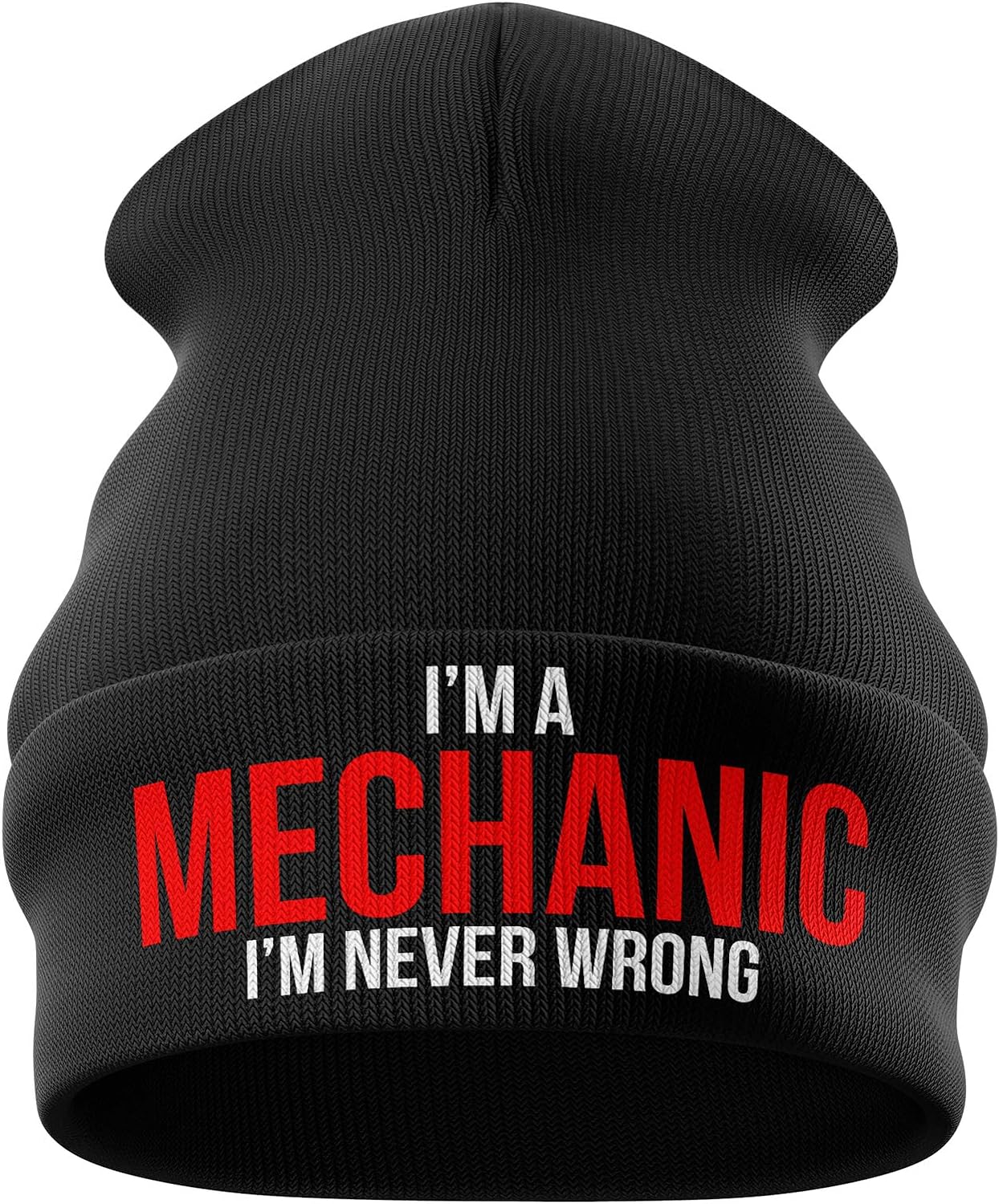 Purple Print House Mechanic Gifts- Im a Mechanic Im Never Wrong - Beanie Hat Mechanics Gifts Winter Hat Mens Gifts