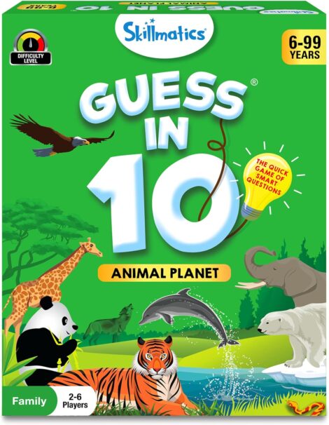 Skillmatics Animal Planet Card Game: Smart 6+ Gift for Fun Family with Quick Questions.