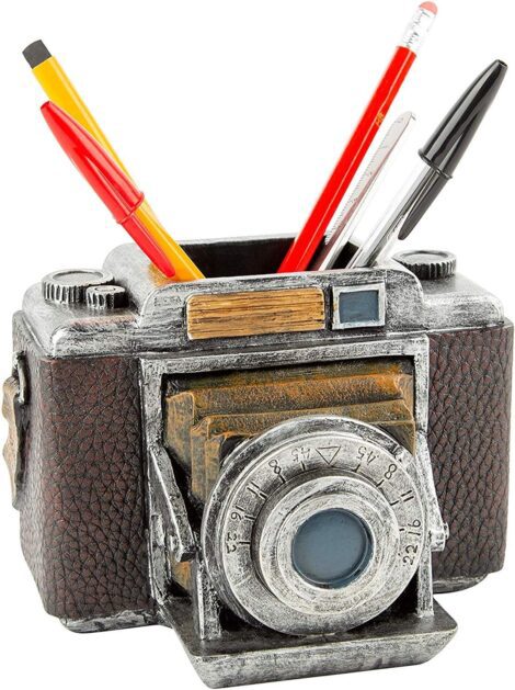 Vintage Retro Camera Pen Pencil Holder – Desk Organiser – Ideal for Offices, Households, Gifts