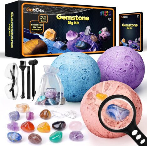 STEM Space Excavator: Crystals & Gemstones Dig Kit, Solar System Science for Kids, 6+