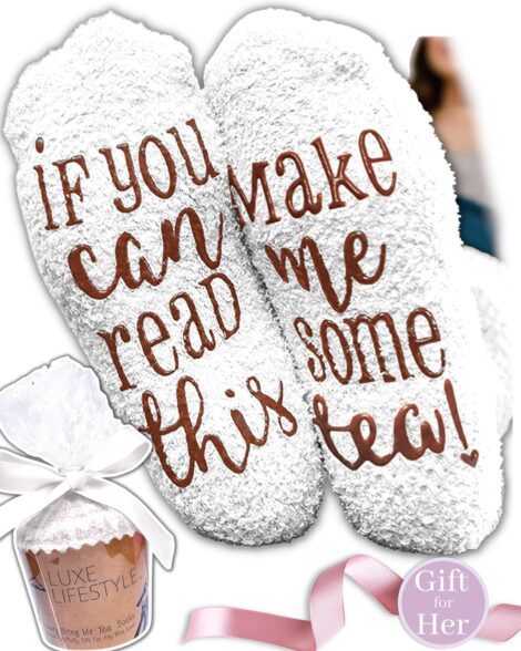 Women’s Birthday Gift: Tea-themed Cupcake Socks – Cozy and Funny Present for Mum, Friend, or Mom