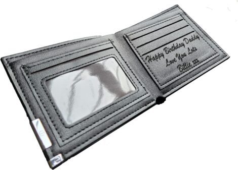 Engraved Men’s Personalized Wallet: Special Leather PU Gift for Father or Grandad