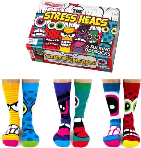 United Oddsocks – 6 Oddsocks for Men – Stress Heads UK (6-11)