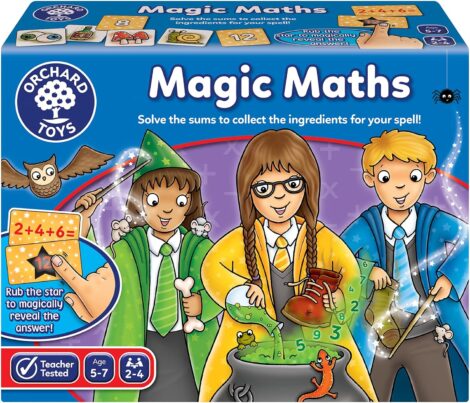 Orchard Toys Magic Maths: Educational Game for Ages 5-7, Practice Addition and Subtraction, Reveals Answers.