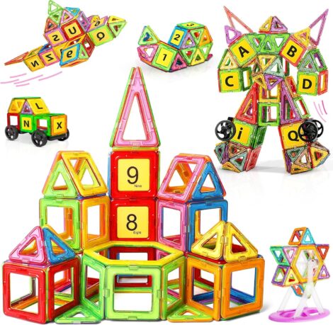 GLADTOP 98PC Magnetic Building Blocks: Educational Construction Toys for Boys & Girls, Ages 3-8, Perfect Gifts.