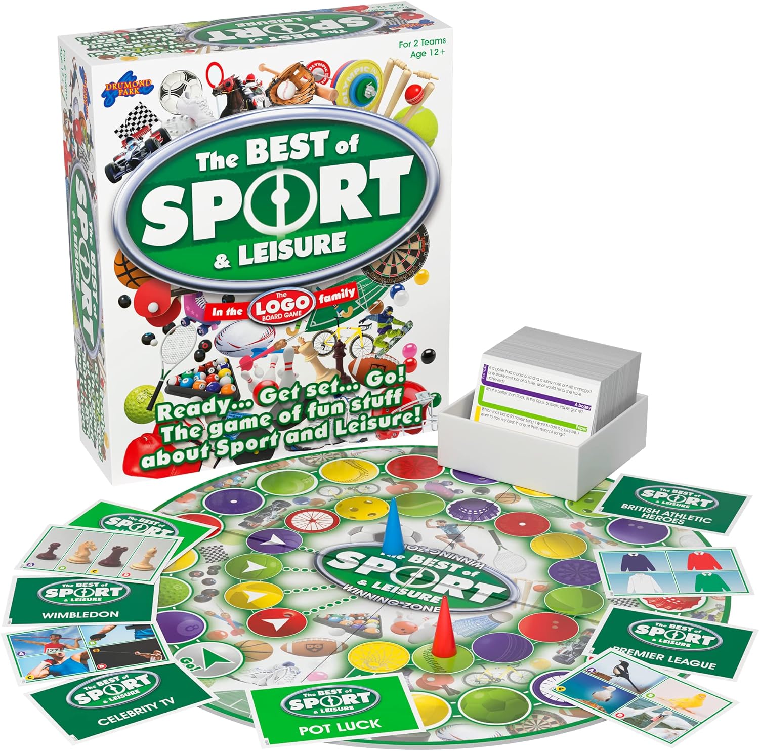 Drumond Park LOGO Best of Sport and Leisure Board Game, Board Game for Sports Fans, Family Games for Adults and the whole Family, Suitable from 12 Years+, Multicoloured, T73294