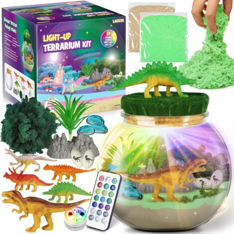 Dino Terrarium Kit: Creative DIY Dinosaur Gift for Boys, 4-12 Years – Arts & Crafts Must-have!