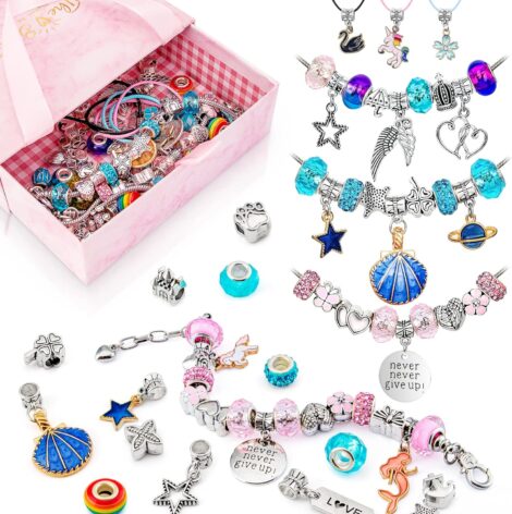 MOJINO Teen Girls’ Jewelry Kit: DIY Charm Bracelet Advent Calendar and Gift Set (Ages 7-12)