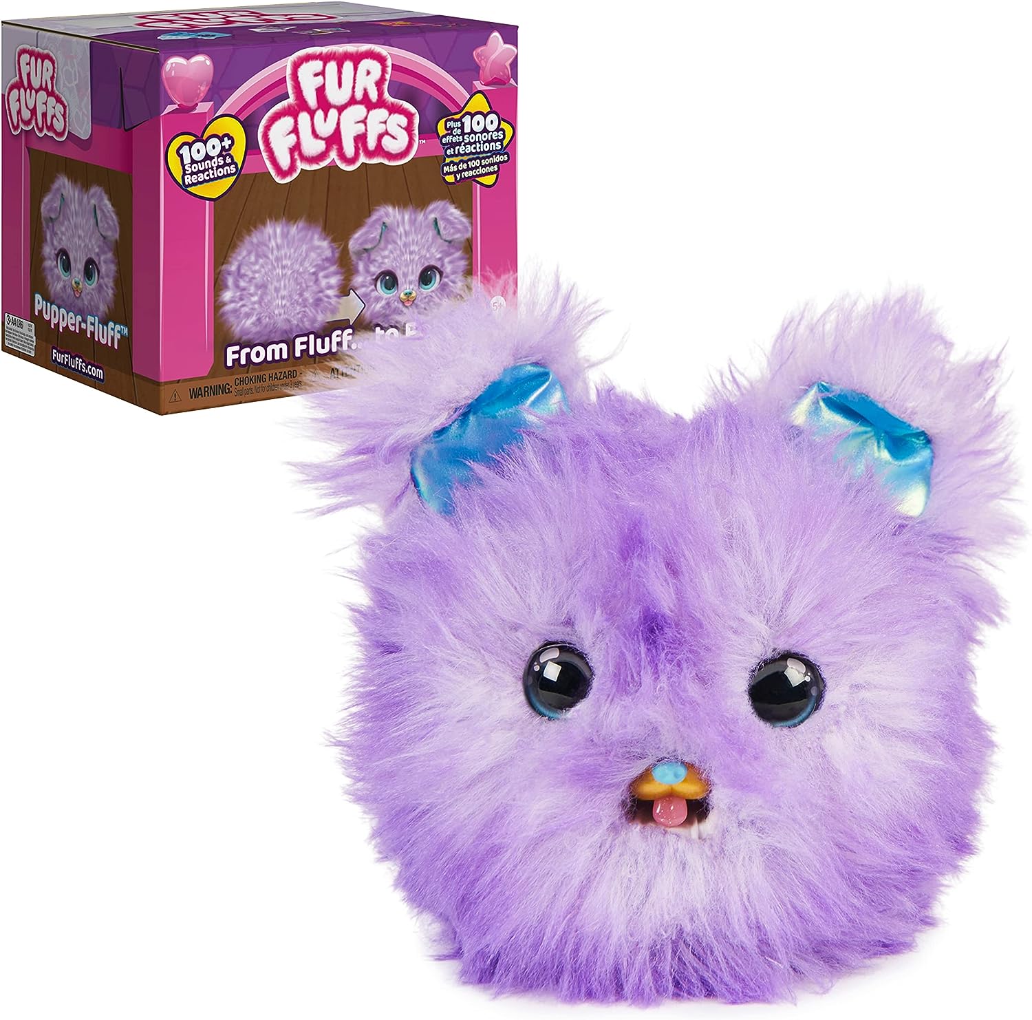 Fur Fluffs, Pupper-Fluff Surprise Reveal Interactive Toy Pet, Over 100 Sounds and Reactions Cute and Fluffy Dog Kids Toys for Girls & Boys Ages 5+