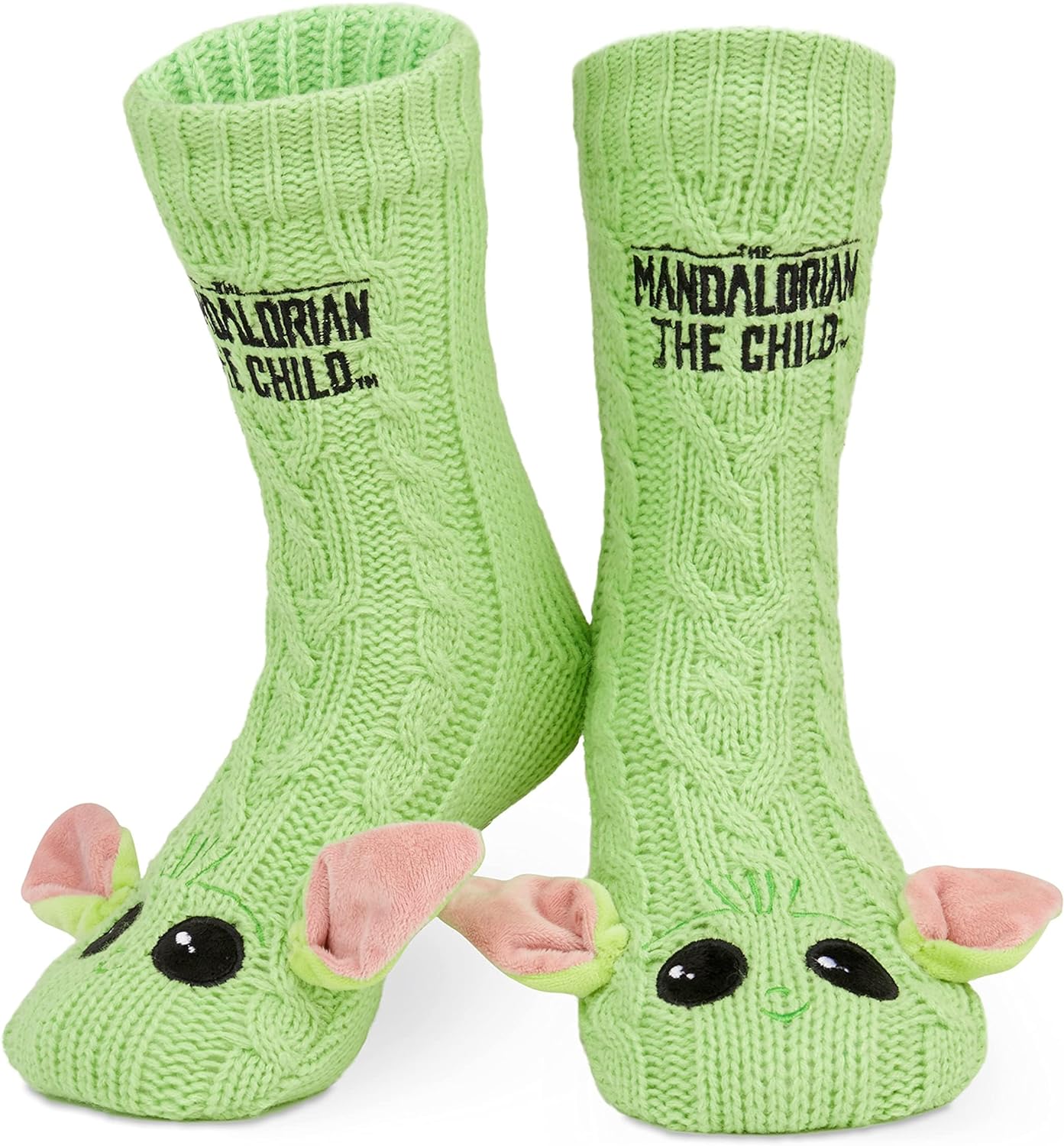 Disney The Mandalorian Fluffy Socks, Baby Yoda Mens Slipper Socks, Warm Knitted Socks