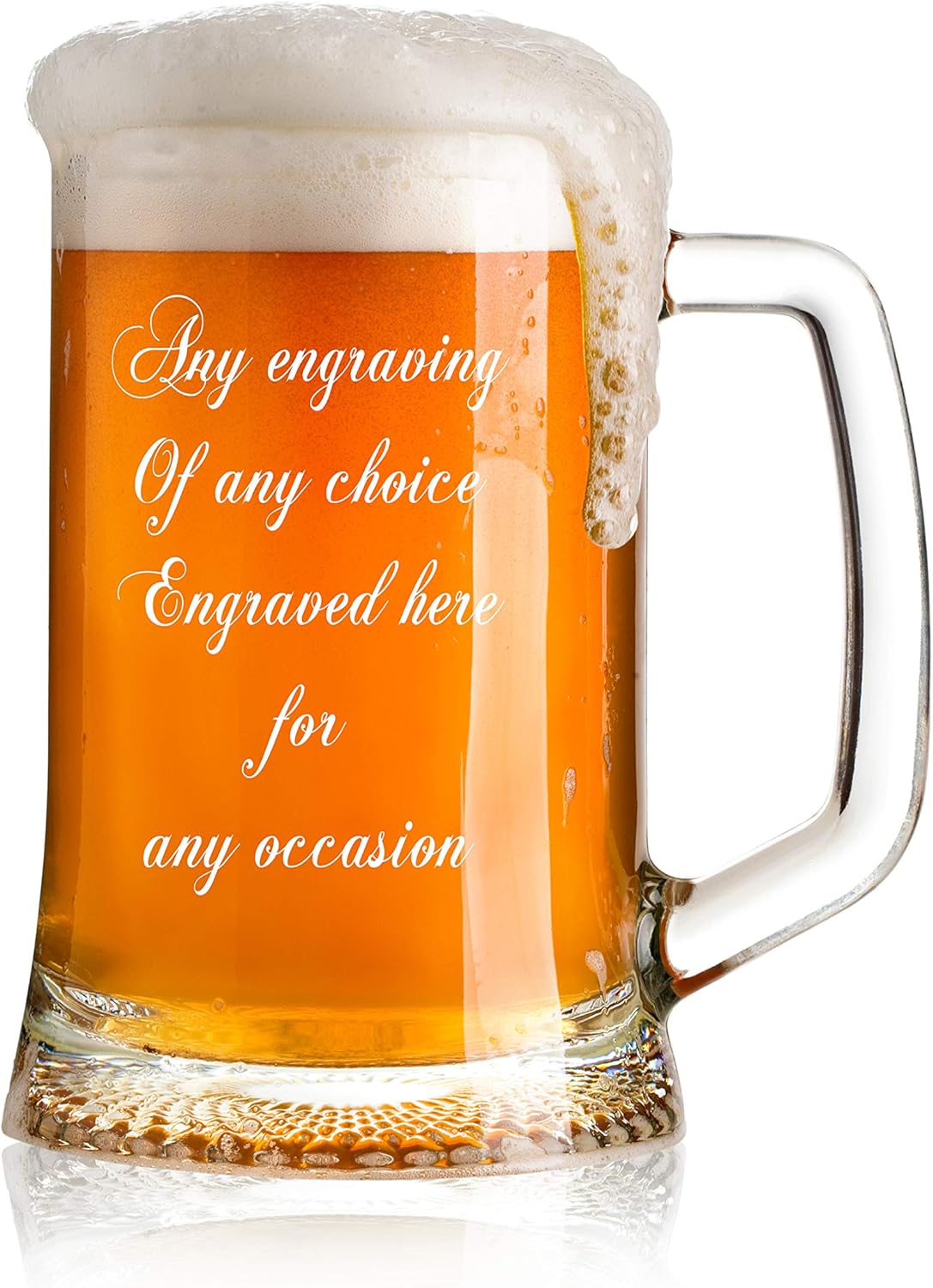 ukgiftstoreonline Personalised Engraved 1 Pint Glass Beer Tankard Any Occasion Calligraphy Script Birthdays Anniversaries Weddings Christmas