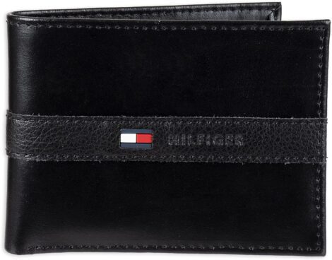 Tommy Hilfiger Men’s Tan Zed Slimfold Wallet – RFID Blocking, Leather, Bi-Fold (One Size)