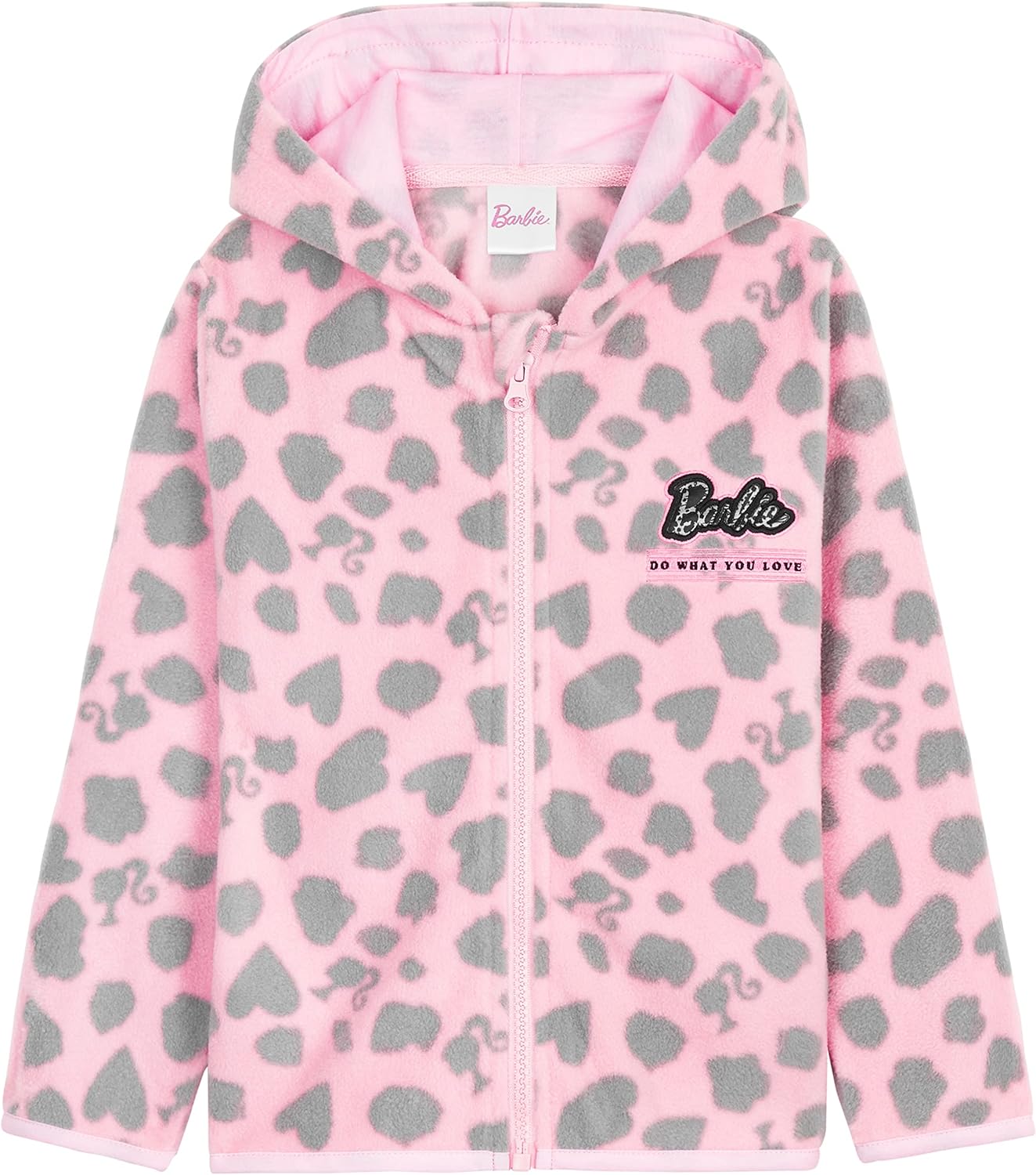 Barbie Girls Jacket Pink Hooded Fleece Girls' Jackets