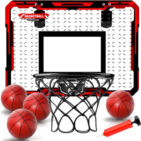 Indoor Mini Basketball Hoop for Kids, Foldable with 4 Balls & Accessories, Perfect Arcade Game Gift.